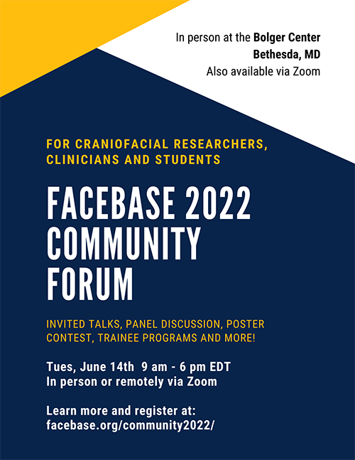 Flyer for the 2021 FaceBase Annual Meeting